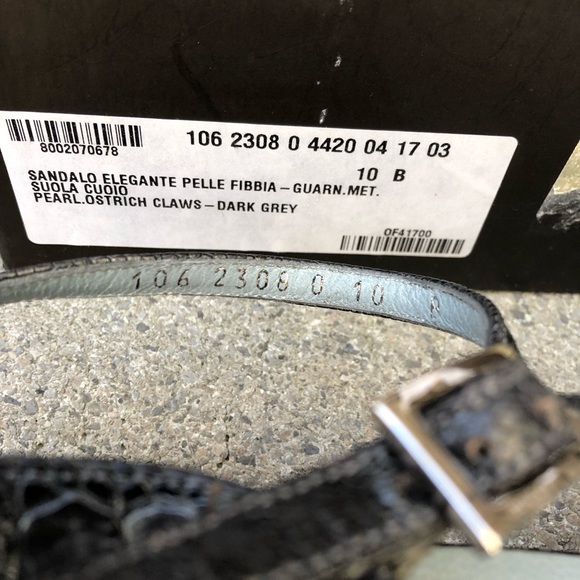 Gucci T-Strap Grey Ostrich Claw Tom Ford VTG sz 10 - Picture 7 of 8